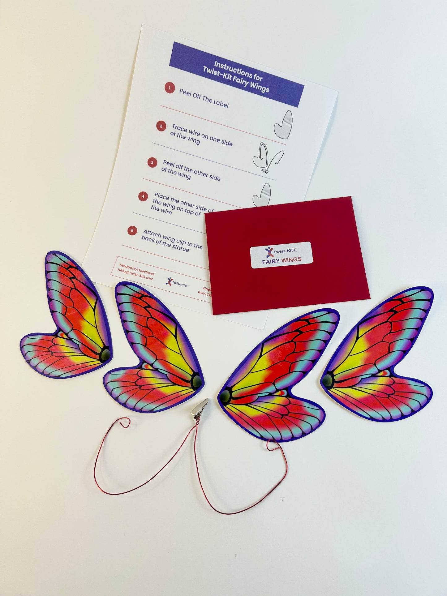 Fairy Doll Wings - Ruby Clip on Wings (DIY)